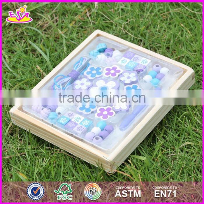 2017 new design children threading beads wooden educational toys for 4 year olds W11E061