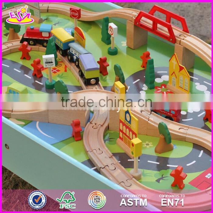 Top fashion funny activity toys wooden kids toy train W04C071-S