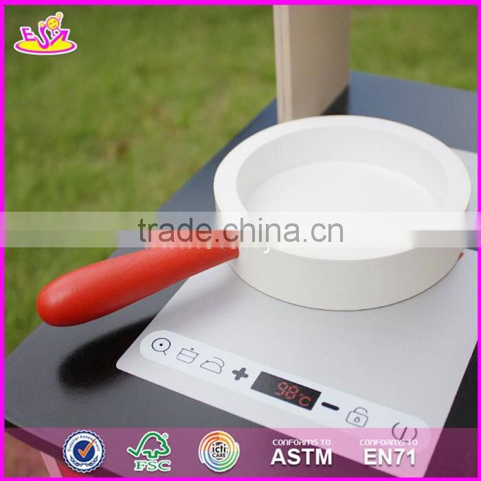 2017 New design red kids pretend play wooden kitchen toy W10C211