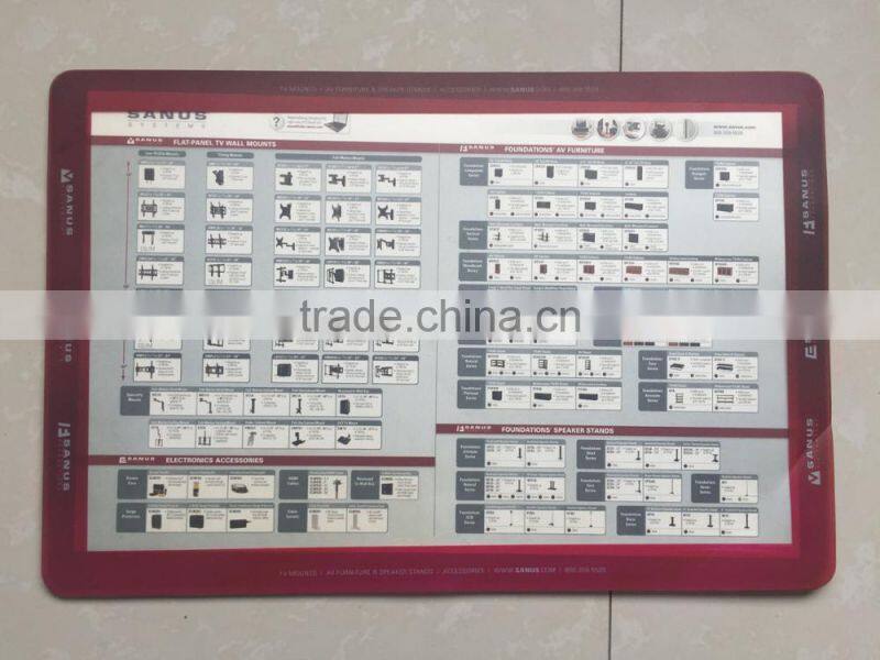 pvc window counter mat with window for interchangeable inserts rubber pad