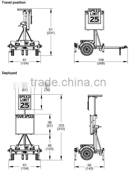 Radar Speed Trailer for Law Enforcement Traffic Flashing Radar Speed Limit LED Signs