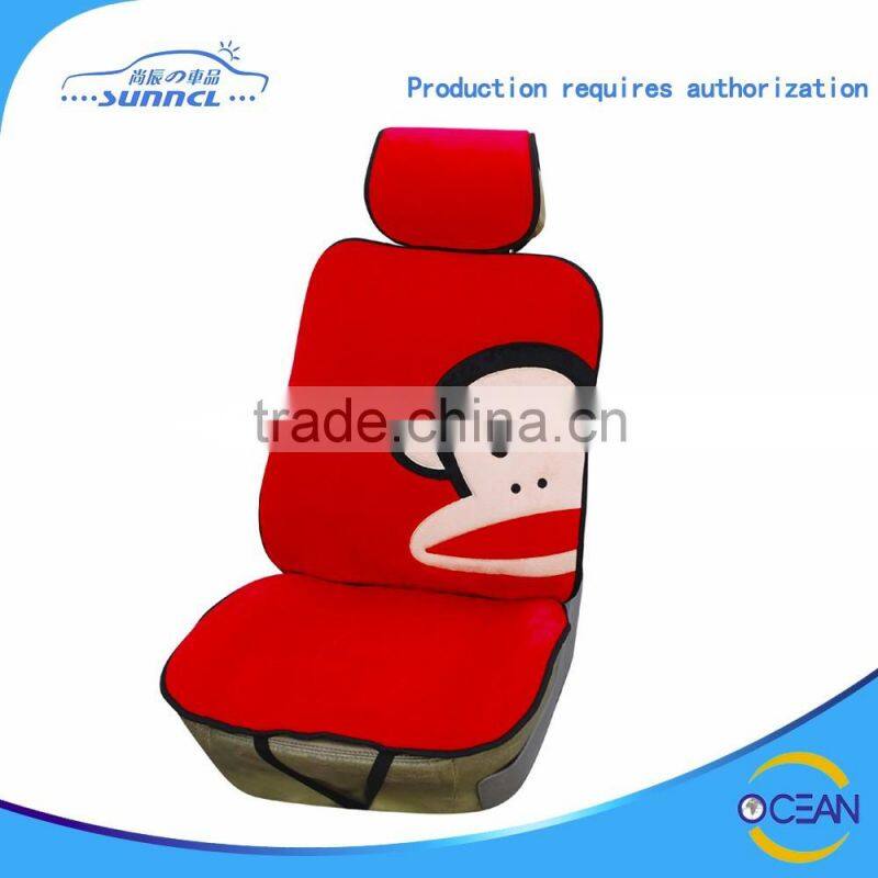 Customized Warm and Soft Micro Fibre Material Fur Car Seat Cushion with Cartoon Embroidery