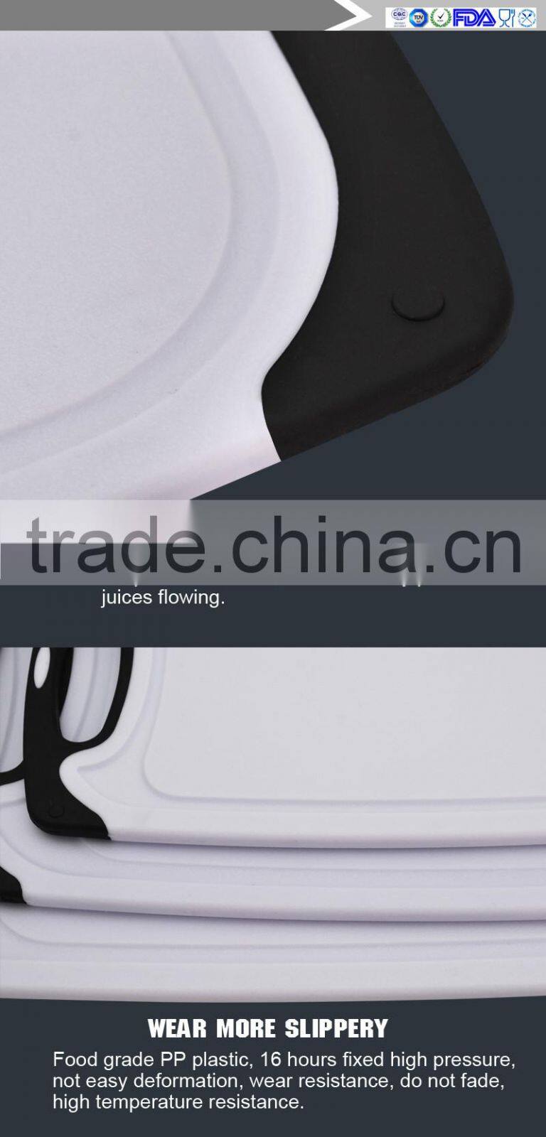 hot selling antimicrobial non slip flexible pp chopping board cutting board set