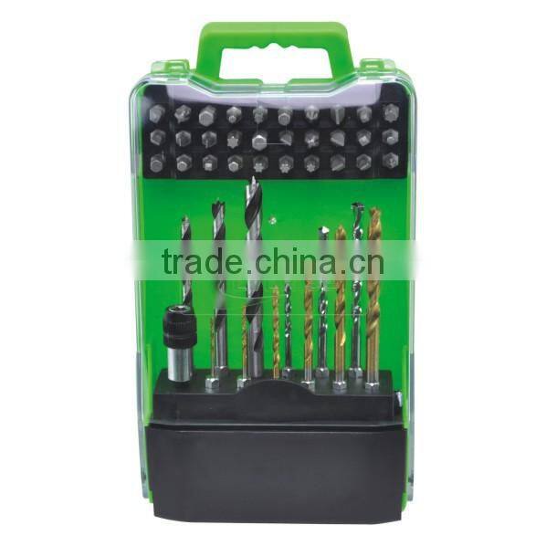 2015 New arrival CF4237 43pcs hss twist drill bit with green plastic case