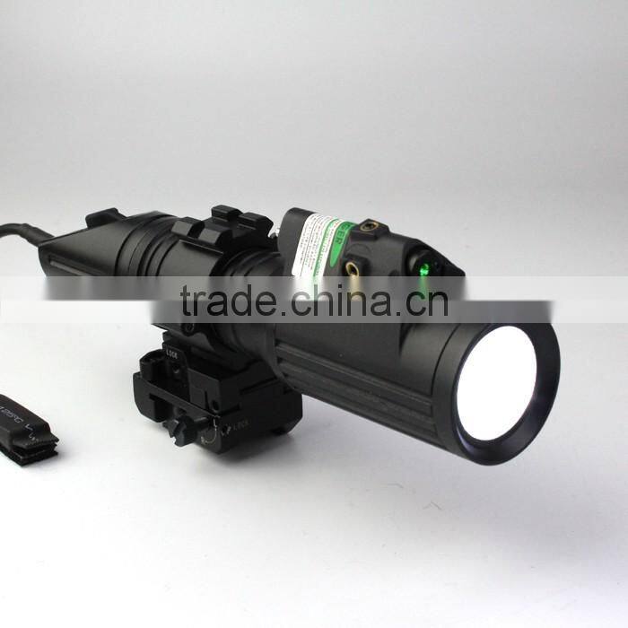 Tactical professional hunting green laser sight with 1000 lumens CREE T6 LED flashlight with strobe light