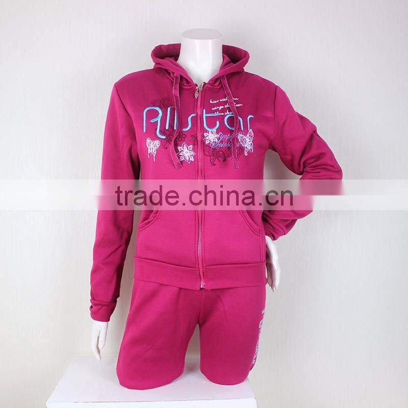 Fleece Pullover Tracksuit Women Clothes 2pcs Stocks