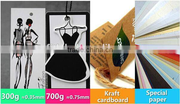 2016 custom high quality hang tags with spot UV logo