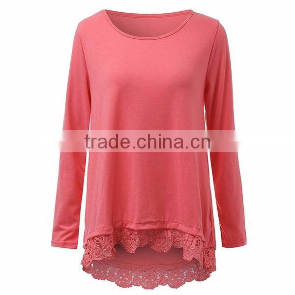 custom long sleeve sexy lace shirt crochet embroidery latest shirt designs for women