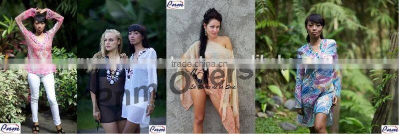 Glass Bead and Zircon Embellished Beach Kaftan.