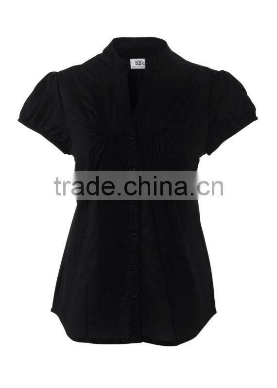 ladies plus size blouse short sleeve cotton blouse