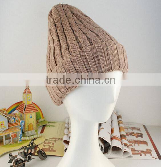 new style fur linen latest cable knitted women wool hat