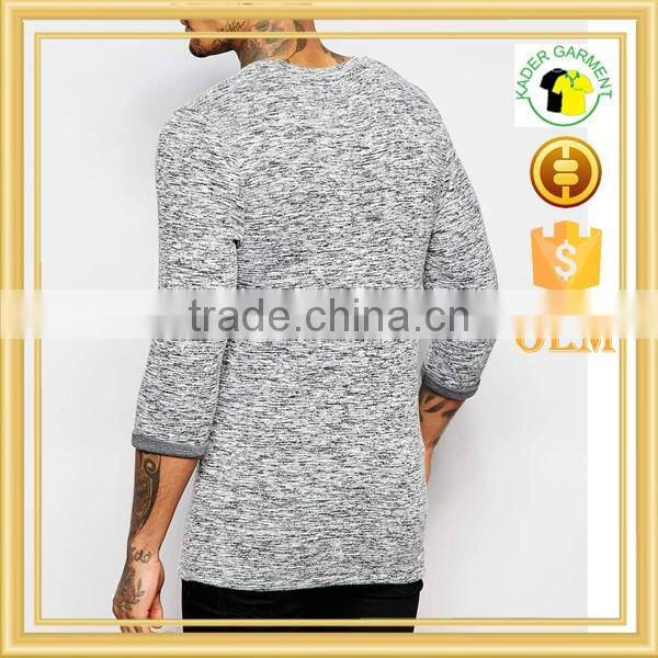 tight fitted spandex long sleeve t shirts, gym slim fit tri blend t-shirt with custom embroidery logo