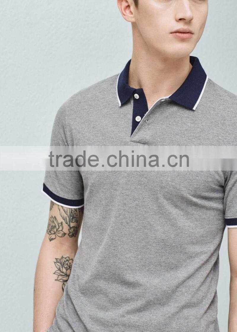 fashion young men ringer polo tee color combination polo shirt