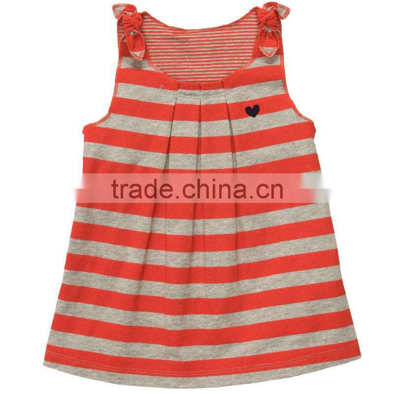 GIRLS STRIPED SLEEVELESS GOWN