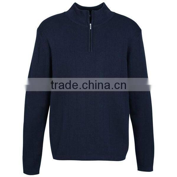 Mens Wool Half Zip Knitted Pullover Jumpers