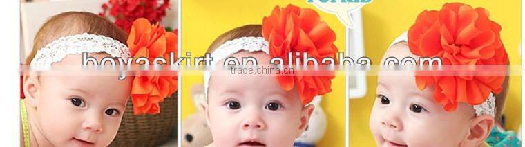 Wholesale EN and US the children's Chiffon headdress baby girl flower headbands 16 color elastic hairband Infant hair accessorie