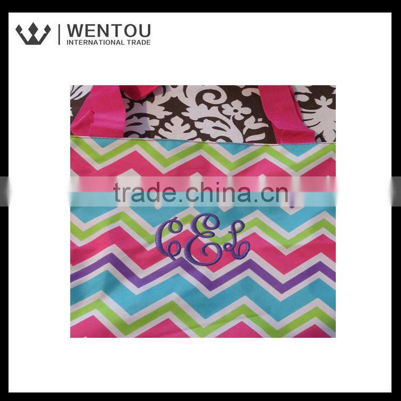 wholesale custom chevron tote bag