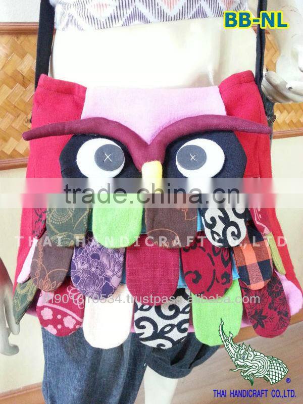 Hill Tribe shoulder bag Patchwork Fabric OWL
