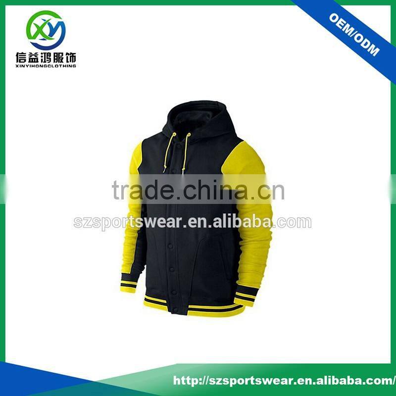 Customized Light Buttoned Baesball 100% Polyester Hoodies