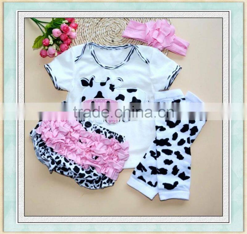 Baby clothes newborn blank cow print outfit and podotheca children 3 pcs wholsesale kids clothes