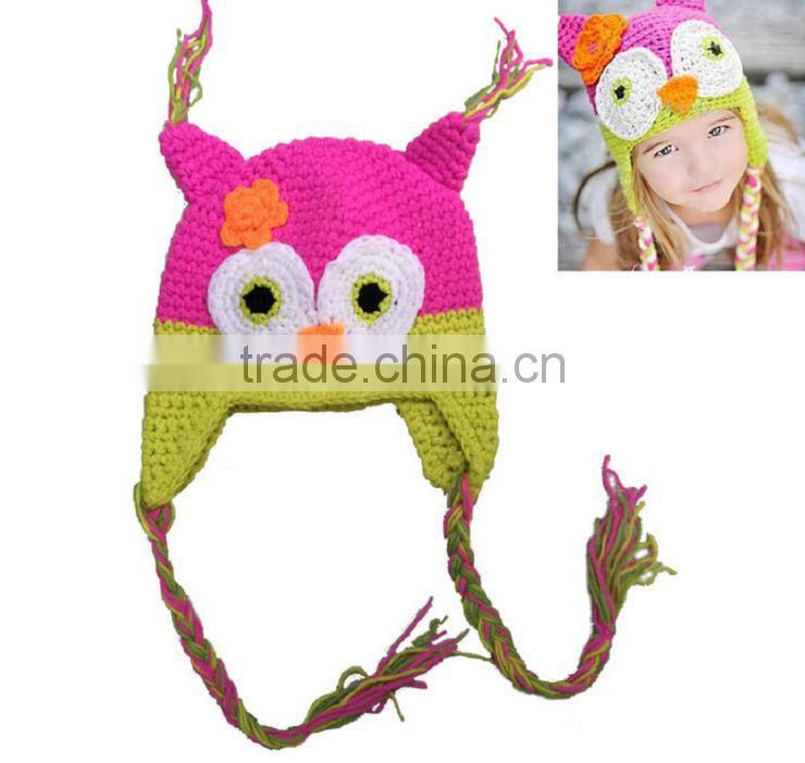 Crochet baby hat Infant Cute Hot sale Custom High quality new fashion crochet owl beanie hat Toddler crochet hat for sale