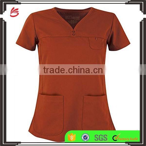 Colorful 2017 custom fashionable Scrub Top nurse hospital uniforms medical scrubs designs