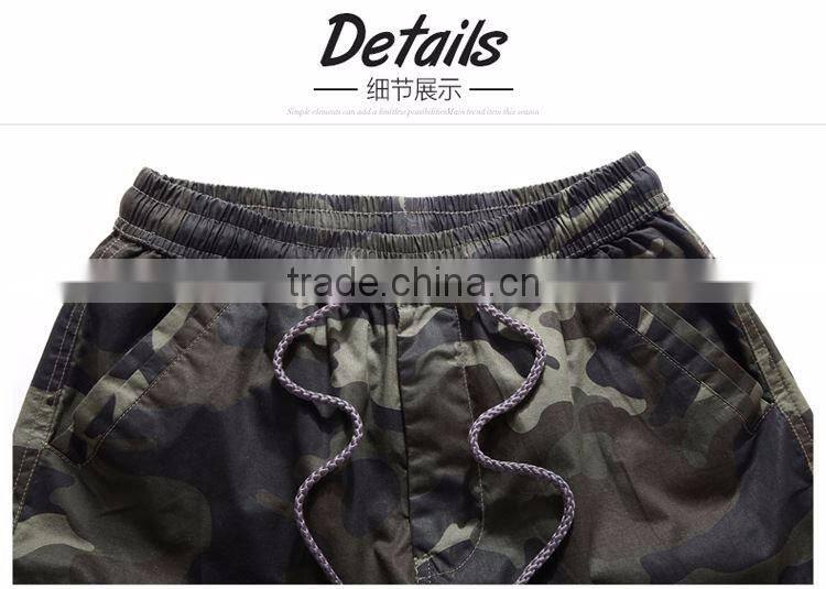 2017 Military camouflage elastic waist shorts for men