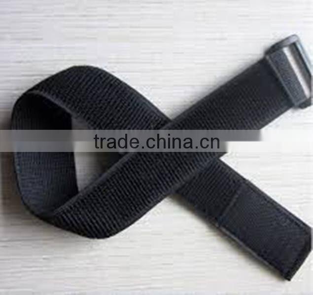 Adjustable hook and loop belt straps wtih Plastic buckle