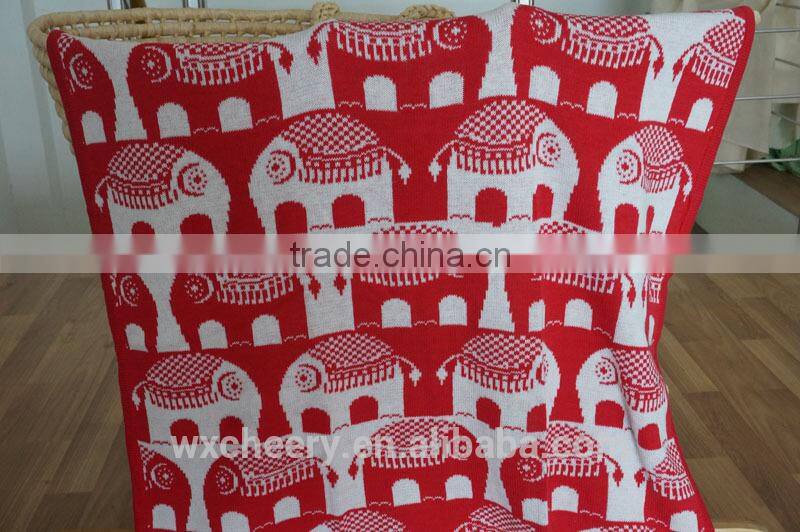 Jacquard knitted baby throw Blanket