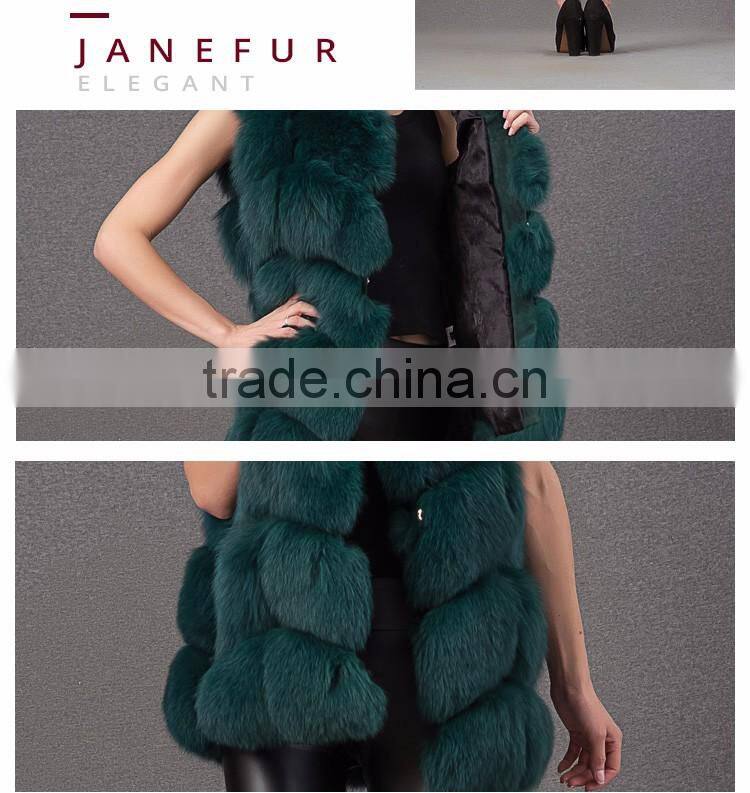 Factory Latest fashion coat animal fur knitted fox fur vest