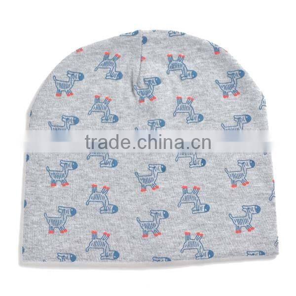 spring&summer korea style 100%cotton cute boys&girls horse pattern baby fancy beanie hat