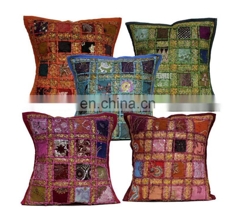 Embroidered Patchwork Cushion Covers Decorative Patchwork Pillow Cover