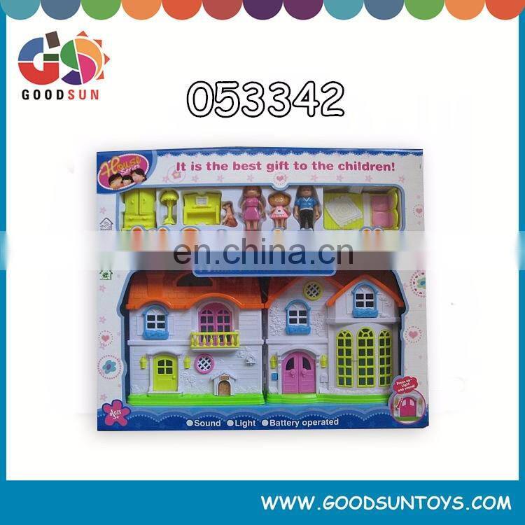 Lower price 2016 new product plastic barbie doll house miniature furniture set DIY toy for kids pretend play game
