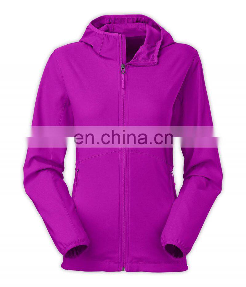 Eco-friendly China custom made breathable lady's sports soft shell jacket design--7 years alibaba experience