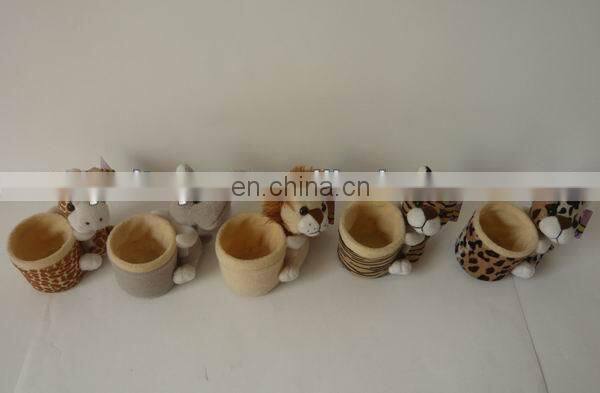 stuffed tiger/giraffe/leopard/elephant/lion pen holder wholesale