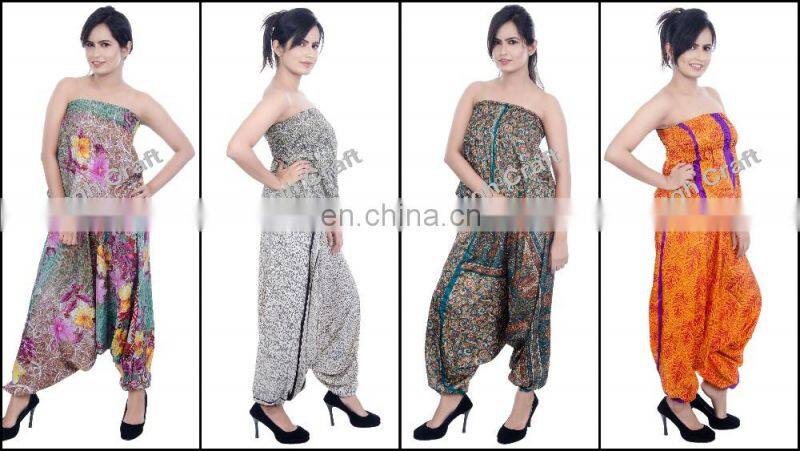 Silk Romper Jumpsuit - Fashion Wear floral jumpsuit - designer jumpsuits for ladies - Indo Western Indian Jumpsuits
