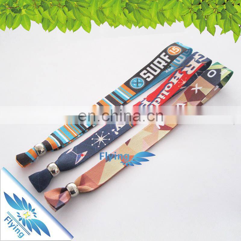 10mm 15mm 20mm cheap custom sublimation printed logo fabric wristbands for music events