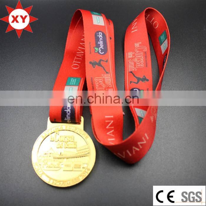 Polyester sublimation medal lanyard ribbon with custom logo
