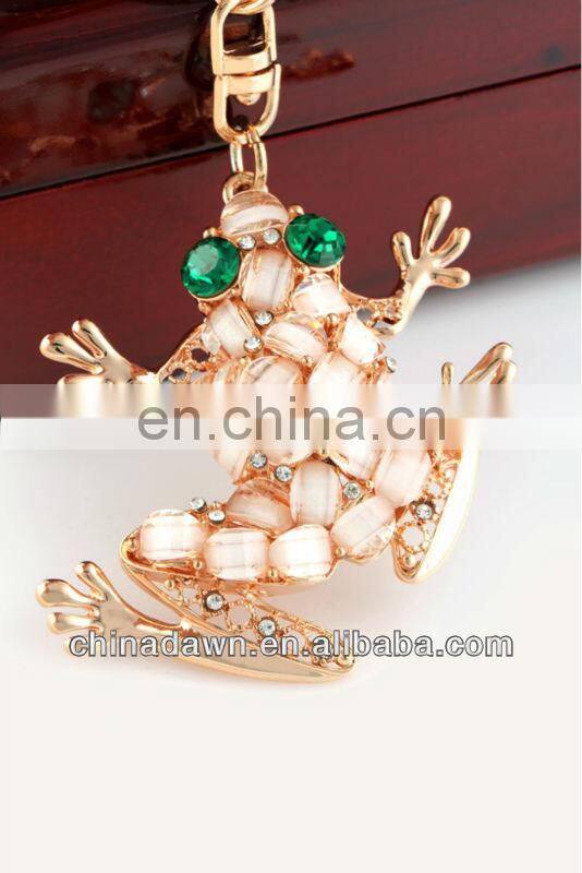 Luxury rhinestone frog keychain with carabiner CD-KD023