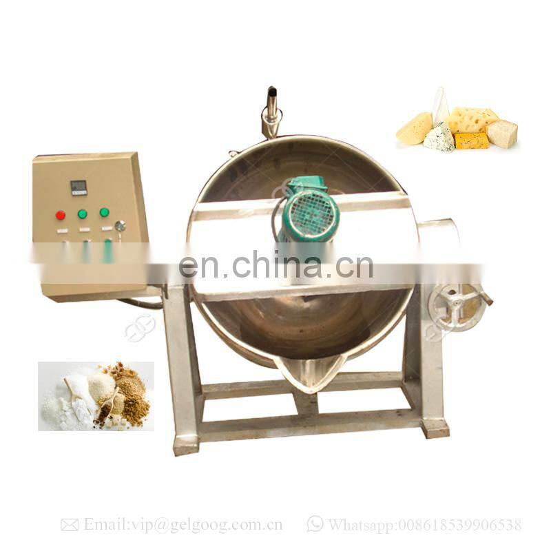 Industrial Tilting Jacketed Kettle Food Gas Cooking Pot With Mixer