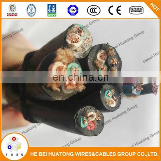 600V UL Listed Black color 2/0 awg SOOW Rubber Flexible Extra Heavy Duty Portable Cord