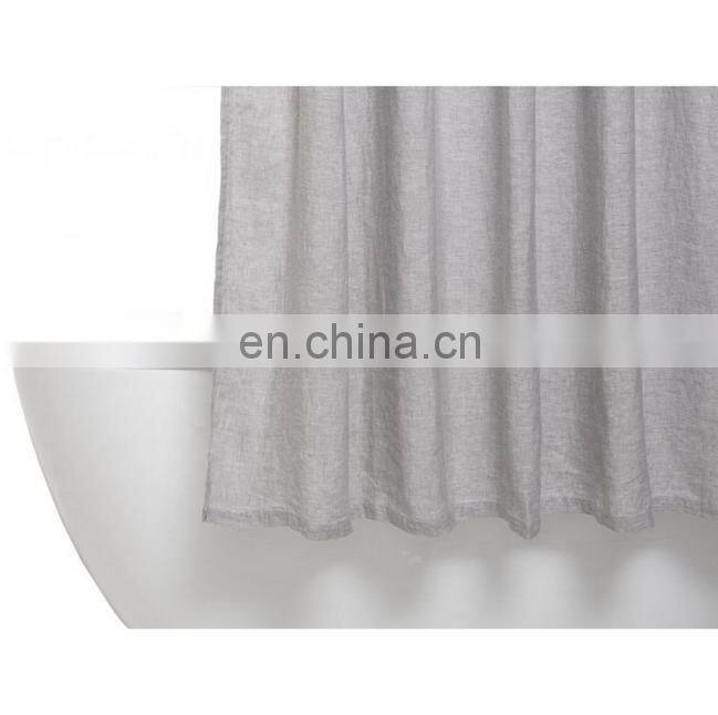 Natural Soft Linen Material Ready-Made Hemp Shower Curtain for SPA Bath Decor