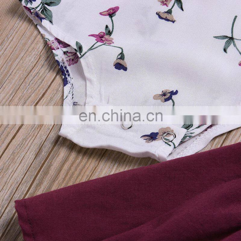 Cheap price fashion casual baby girl boutique clothes sets romper +dress