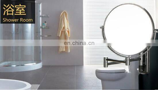 2 sides led lighted wall-mounted extendable girls' makeup mirror