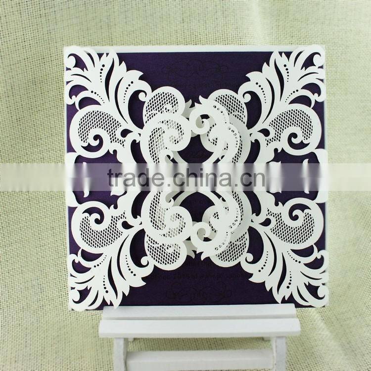 Holy and Solemn Gold Laser Cut Luxurious Puberty Ceremony Invitation Cards in Damask