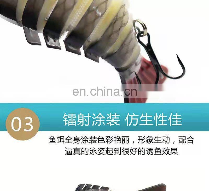 Hot sell Stocked Multi Jointed Artificial Fishing Bait 10cm 15.7g Lifelike Trout Fishing Lure for bass perch trout