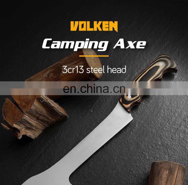 Outdoor high hardness stainless steel axe cluster from survival safety axe solid wood handle climbing axe