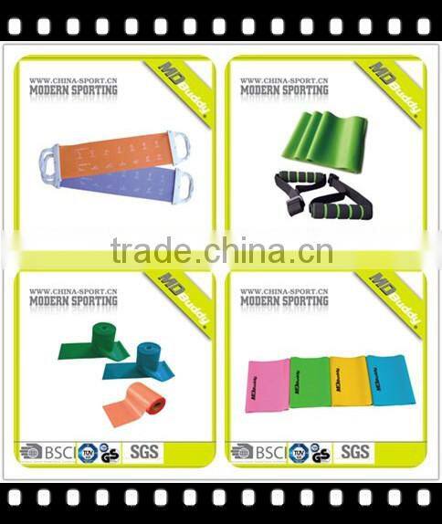 Physical exercise training latex resistance band with handle