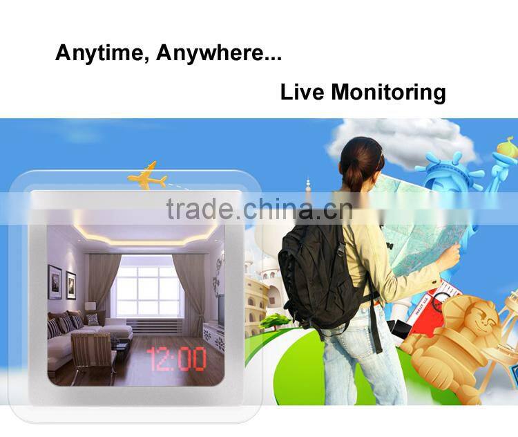 1080P Wifi Alarm Clock Hidden Camera Behind Mirror Camera