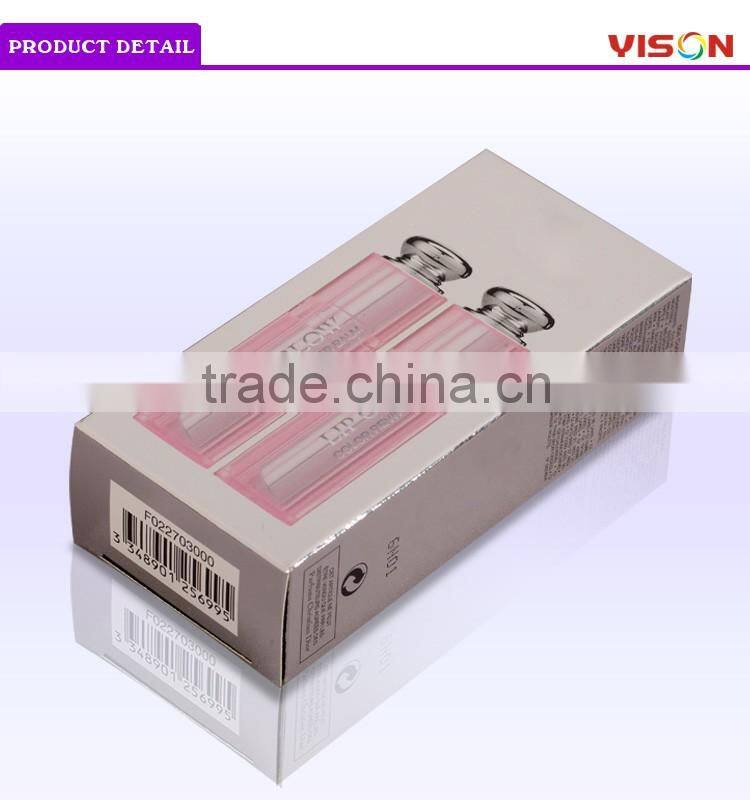 Cheap Custom Colorful Printed Silver Metallic Paper Cosmetic Packaging Reverse Tuck End Box